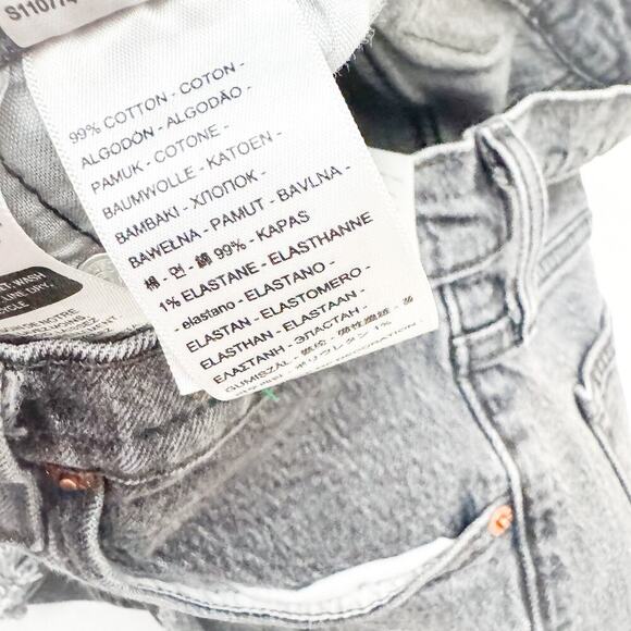 Levi's 501 Charcoal Denim Cutoff Jean Shorts Black Denim Button Fly Size 28 - Picture 3 of 5